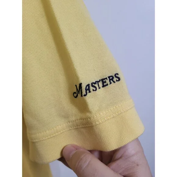 Masters Collection Shirt Men's Large Pima Cotton Yellow Golf Polo Augusta - Picture 5 of 10